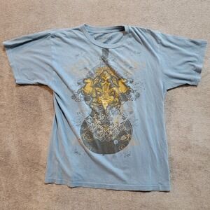 Atonement Blue‎ Vintage Men's Cool Guitar Graphic Short Sleeve T Shirt Size XL